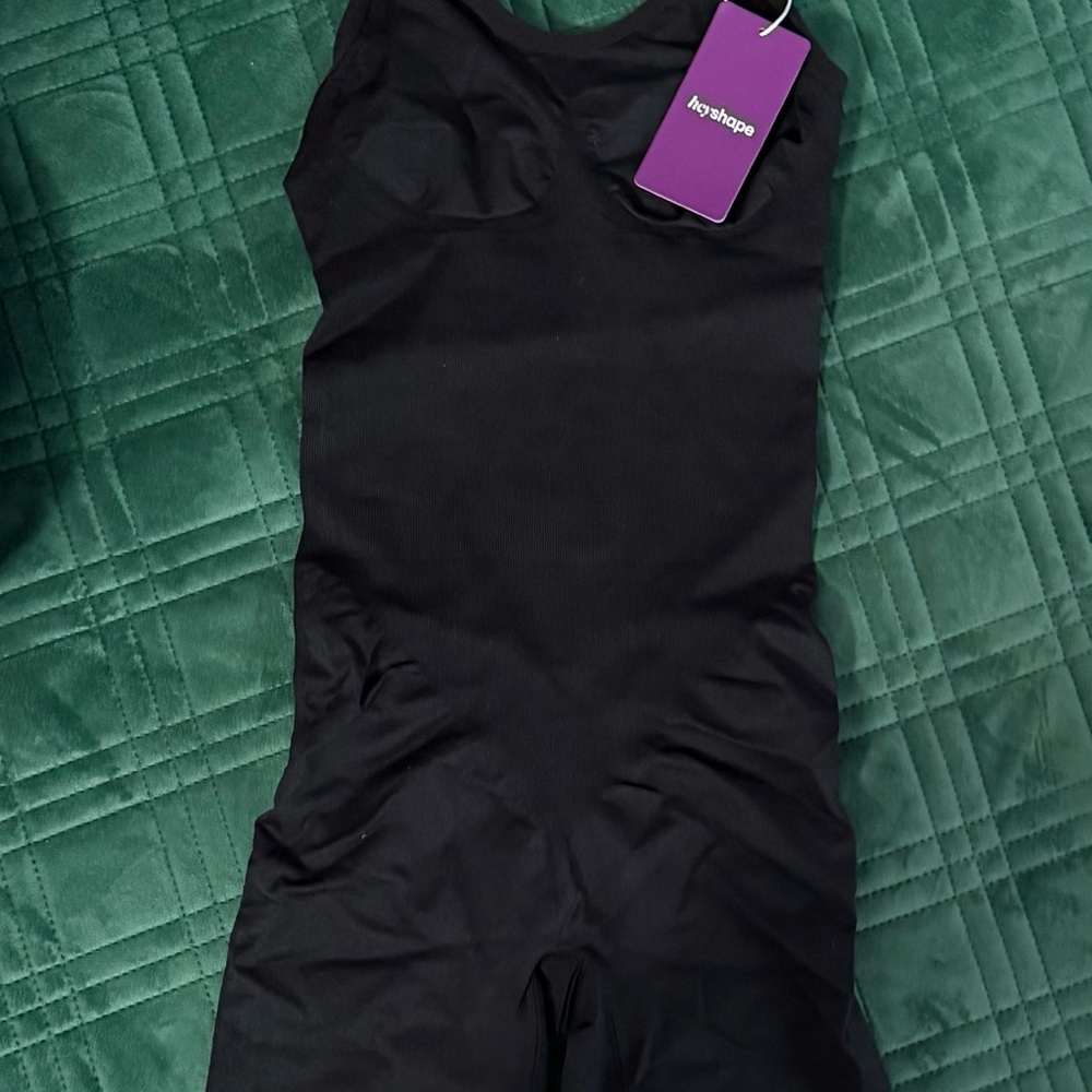 Sleek Black Shapewear Bodysuit with Spaghetti Straps